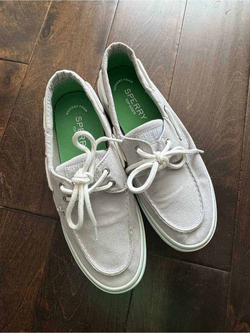 Sperry Top-Sider White/Light Gray Boat Shoes
